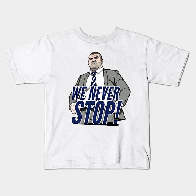 Spurs Never Stop Kids T-Shirt by apsi
